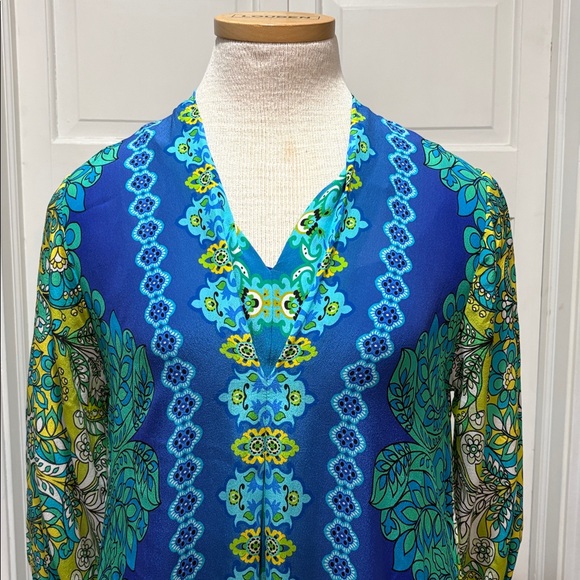 Johnny Was sz S Kahinu 100% silk patterned maxi dress - Picture 6 of 15